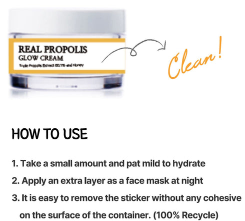 C'NEW LAB Real Propolis Moisture & Glow Boosting Cream, 1.69 fl.oz / 50ml, Hydrating Korean Skincare