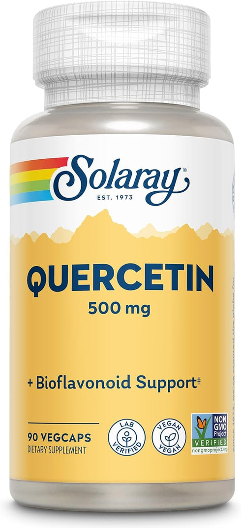 SOLARAY Quercetin 500 mg, 90 VegCaps, Supports Sinus, Respiratory, Immune Function & Healthy Uric Acid Levels