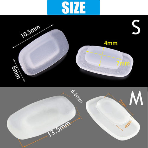 OPUGIT 5 Eyeglass Nose Pads Pairs Push in Soft Silicone Replacement Rectangle Push Slide Slip in Silicone Nosepads