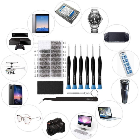 Eyeglasses Repair Kit, HKIDEE Sunglasses Kit with 1000PCS Screws and 6 Pcs Screwdrivers for Repair