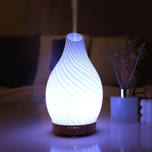 inrorans 160ml Setting &7 Art Glass Essential Oil Diffuser - Ultrasonic Cool Mist Scent Aroma Aromatherapy Diffuser