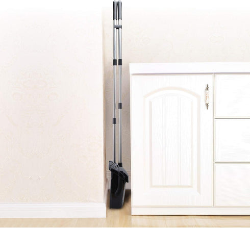 Broom and Dustpan Set for Home, Indoor Upright Dustpan Combo with Long Handle for Kitchen, Office