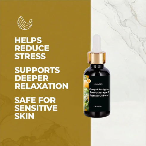 INNATUS 1oz Breathe Essential Oil Blend Pure Essential Oil for Diffusers, Baths, & Massage Energizing & Uplifting
