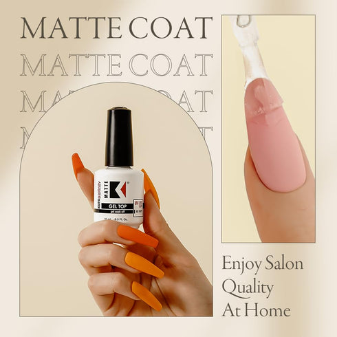KUPA GelFinity Soak Off Gel Top Coat Matte Finish (No Wipe) 0.5 Fl Oz