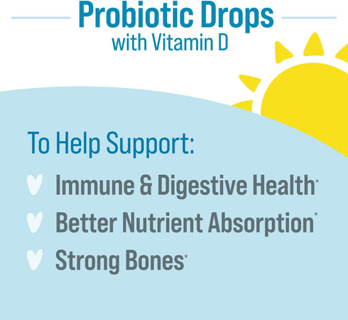 Culturelle Baby Probiotic Drops + Vitamin D, Immune & Digestive Health Support for Babies 0-12 Months, 30 Day Supply