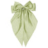 Large Olive Green Hair Bows for Women, Silky Satin Hair Clips, Long Tail Oversize Hair Barrettes