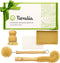 Tieralia Bamboo Dish Brush Gift Set 5-Piece Kitchen Cleaning Set with Bottle