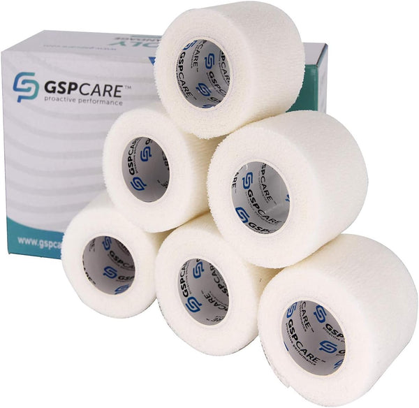 Self Adherent Cohesive Bandages Wrap, 6 Count, 2" x 5 Yards, Medical Tape for People and Pets, First Aid