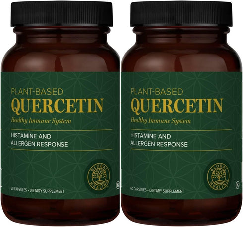 Global Healing Center Quercetin (2-Pack) 500mg Total, 250mg Each, Immune System Support & Allergies - QuerceFIT Without