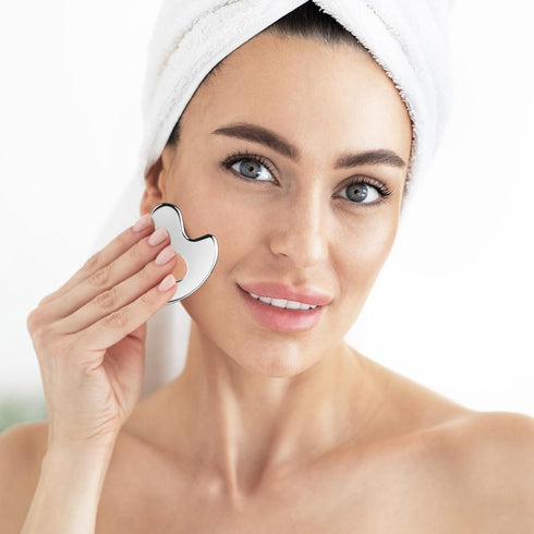 BTYMS Gua Sha Facial Tools, Heart Shaped Stainless Steel Scraper for Skin Care Massage