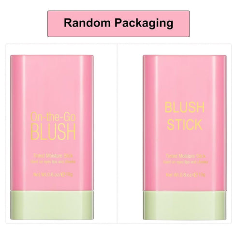 Multi-Use Makeup Blush Stick - Waterproof Tinted Moisturizer for Eyes, Lips, and Cheeks in Shy Pink