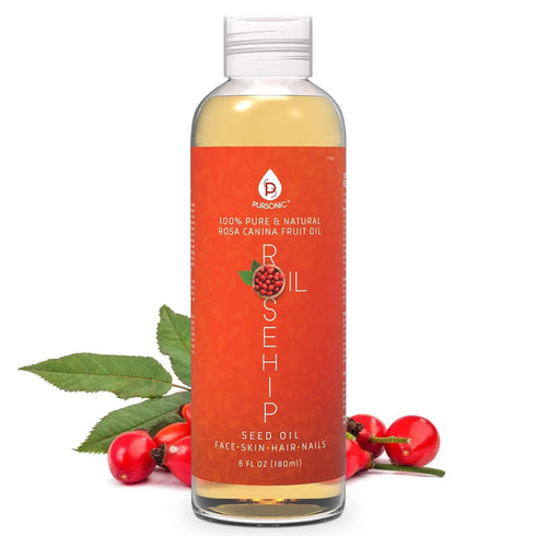 Pursonic Rosehip Seed Oil 6 fl oz – 100% Pure & Natural Cold-Pressed Oil for Face, Skin, Hair & Nails