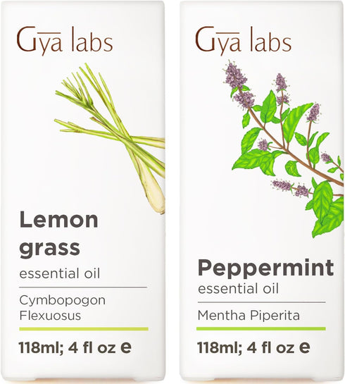 Lemongrass Essential Oil for Diffuser & Peppermint Essential Oil for Diffuser Set