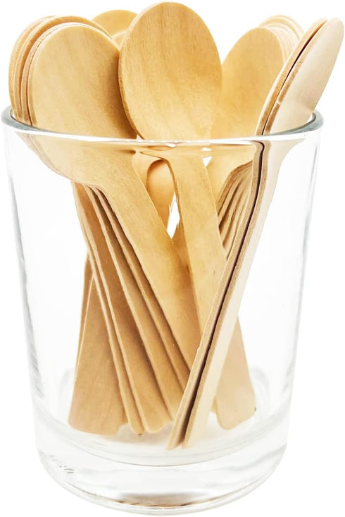 200 Pcs Mini Wooden Spoons, 4 Inch Disposable Biodegradable Dessert Spoons for Parties
