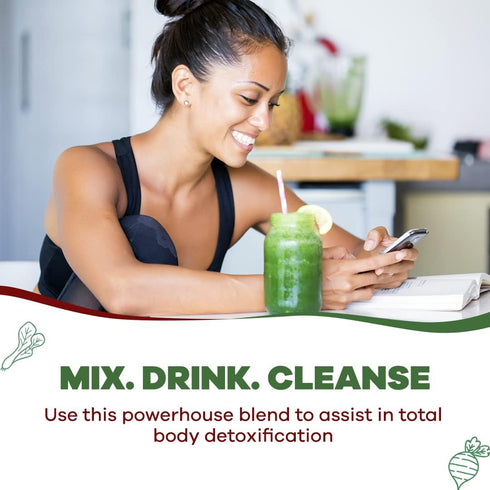 GOBIOTIX Super Greens Powder with Organic Spirulina, Superfood Supplement for Digestive Health, 30 Servings