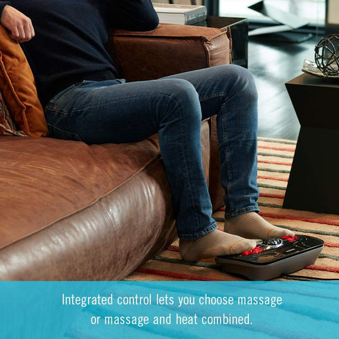 Homedics Heated Vibration Foot Massager Machine, Soothing Heat with Multi-Point Sensations & Toe-Touch Control