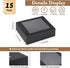 15 PCs Kraft Boxes with Window 7.3x5.3x2.5 Inch, Small Treat Cookie Bakery Boxes for Gift Giving, Dessert Boxes for Chocolate Strawberries, Donuts, Muffins, Cupcakes, Party Favor Treats (Black)