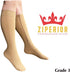 Ziperior 30-40 mmHg 3 Inside Leg Zipper Compression Grade Calf Closed Toe Socks