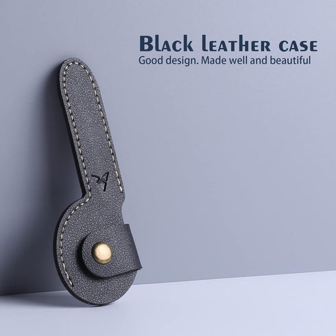 PROFESSIONAL Nose Hair Small Scissors with Leather Case (Black)