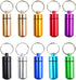 10 Pcs Portable Pill Case, Bantoye Waterproof Aluminum Pill Holders with Keychain for Outdoor Camping Traveling,