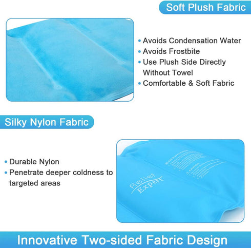 Relief Expert Ice Pack for Injuries Reusable(16" x 9") Gel Cold Pack for Lower Back, Shoulder, Knee, Hip Pain Relief, Cold Compress for Swelling, Bruises – Flexible, Hands Free