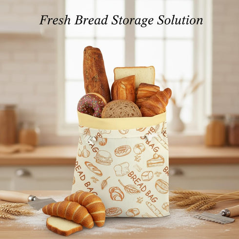 Hiketry 2 Pack Extra Large Beeswax Bread Bags for Sourdough & Homemade Bread, Reusable Cotton Bread Storage Bags