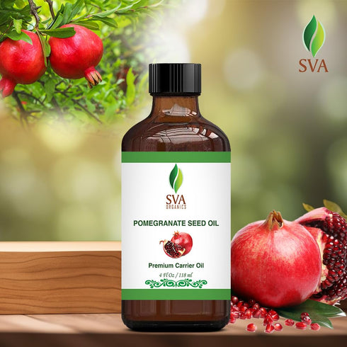 SVA Pomegranate Seed Organic - 4 Fl Oz – 100% Natural Cold Pressed Oil for Face, Skin, Hair Care