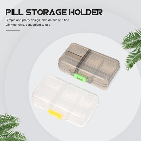 SOPOTUTU 2pcs, 9-Compartment Portable Medicine Organizer Box Weekly Pill Container, Large Capacity Travel Medicine Case