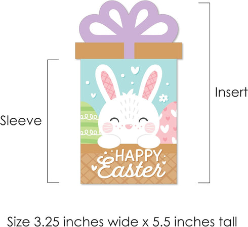 Set 8 Big Dot of Happiness Easter Gift Card Holders, Spring Bunny, Bunny Money Envelopes Double-Sided Cardstock Sleeves