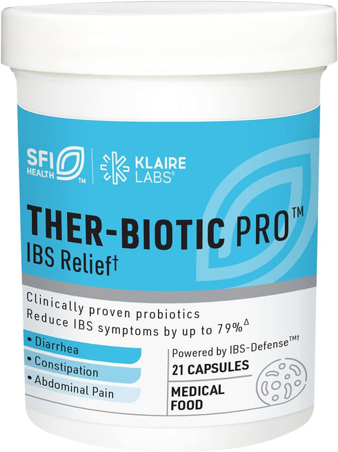 Klaire Labs Ther-Biotic Pro IBS Relief - Medical Food for Dietary Management of IBS, Prebiotics & Probiotics for