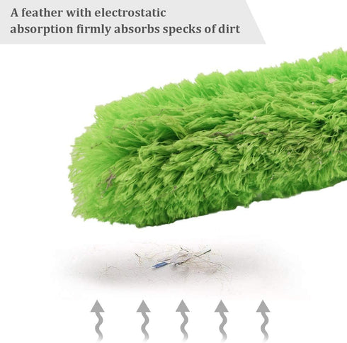 DELUX Microfiber Duster, 100 inches Extendable with Bendable Head, Green Cleaning Tool