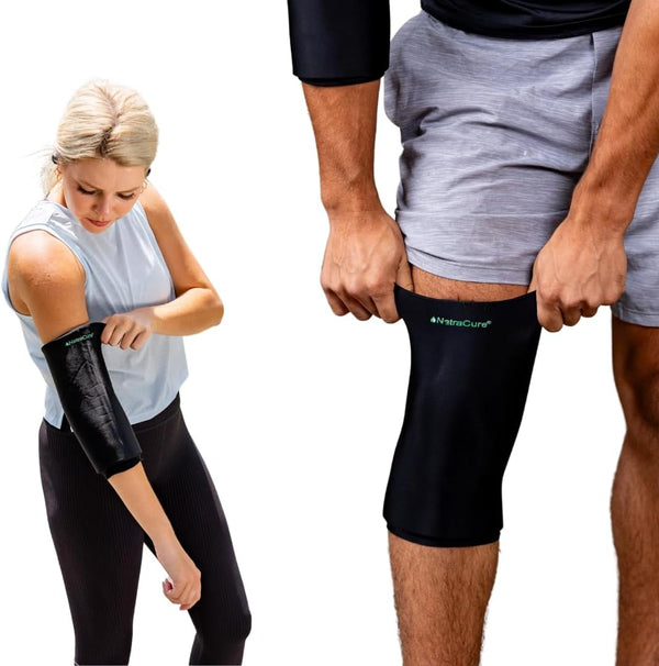 NatraCure Cold Therapy Compression Sleeve for Injuries, Reusable Ice Sleeve for Arm, Forearm, Elbow, Wrist Pain Relief
