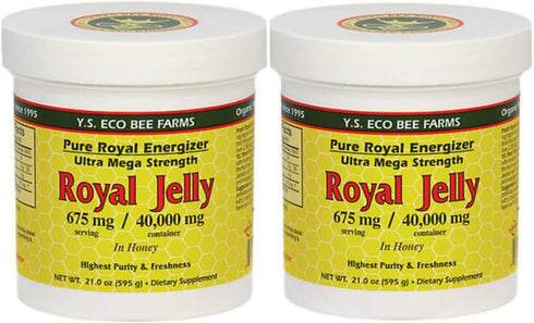 YS Royal Jelly/Honey Bee Y.S. Eco Bee Farms, (2 Pack) Royal Jelly, in Honey, 675 mg,