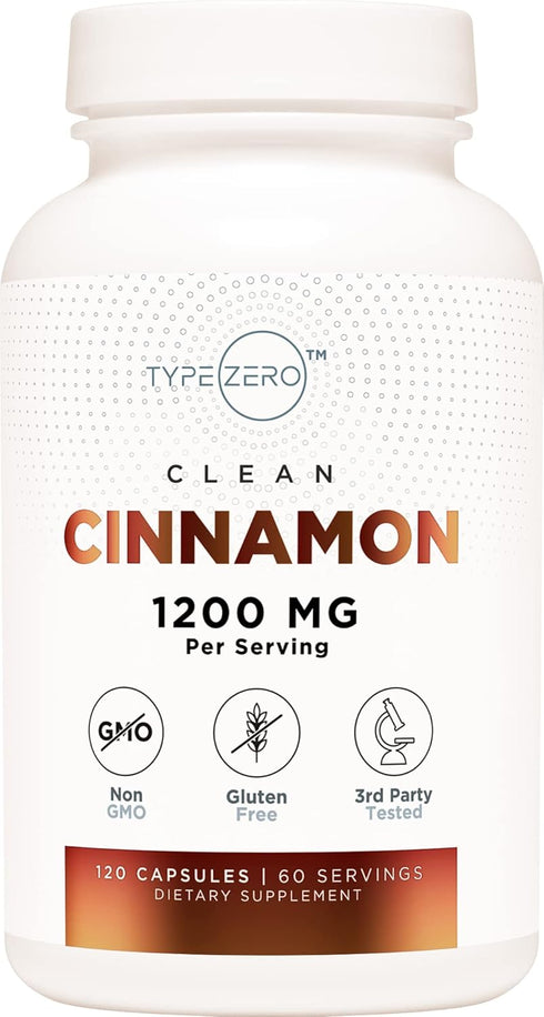 Type Zero Ceylon Cinnamon Capsules (1200mg | 120 Capsules) - Organic, Non-GMO, Gluten Free