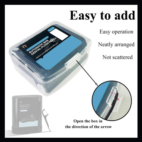 Black Floss Stick with Travel Case, 200 Odorless Floss, Toothpick Floss for Oral Cleaning for Adults and Children (One