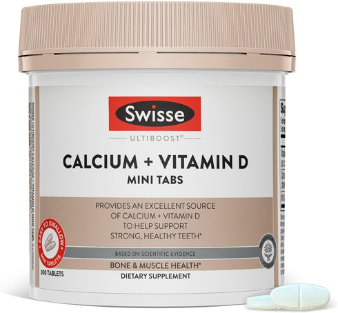 Swisse Calcium with Vitamin D | 830mg Calcium Citrate with Vitamin D3 | 300 Tablets for Bone Strength Support