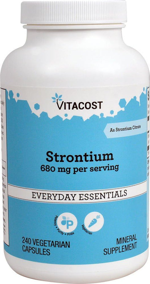 Vitacost Strontium - 680 mg per Serving, 240 Vegetarian Capsules