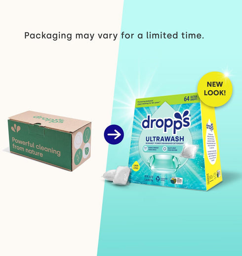 Dropps UltraWash Dishwasher Pods - Lemon Citrus (120 Dish Tabs) - Biobased Deep Clean Detergent Tablets for Sparkling