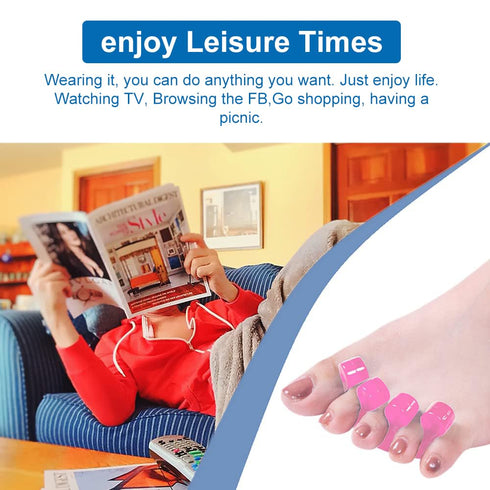 Pedicure Toe Separators for Bunion Relief, Orthopedic Gel Toenail Dividers, Washable Toe Spacers for Separation