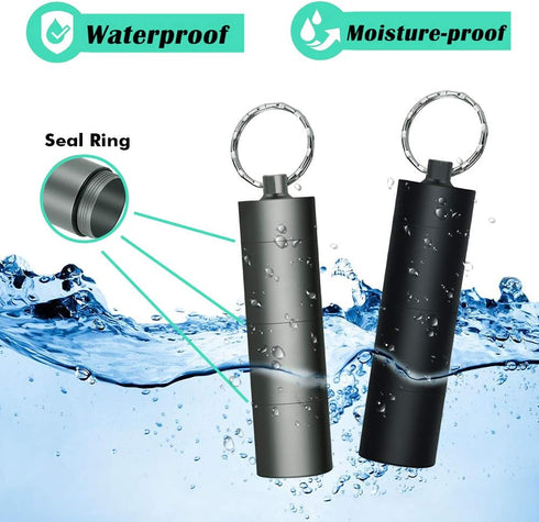 3 Packs Portable Keychain Pill Holder Case, EFFIET 3 Compartments Metal Pocket Emergency Pill Container Dispenser Box Outdoor Medicine Bottle Tin for Daily Supplyment (Mixed Color)