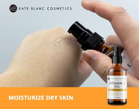 Kate Blanc Cosmetics Vitamin E Oil for Skin and Face, 1oz, 28,000 IU Topical Strength, Improves Skin Tone & Texture