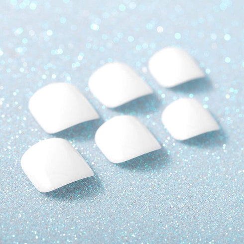 Sethexy Solid Color Glossy False Toe Nails, Bright Fashion Square Short Full Cover, 24PCS Fake ToeNails for Women