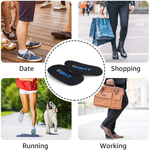 SQHT Height Increase Insoles - Heel Lift Inserts for Men and Women, Small (0.6" Height) for Leg Length Discrepancies