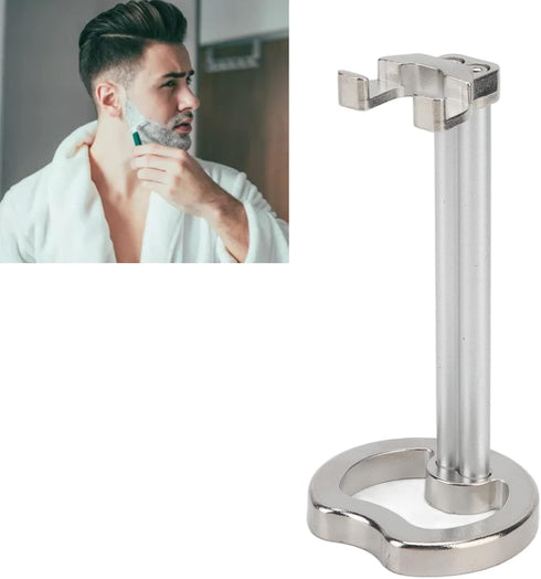 Metal Manual Shaving Holder and Brush Stand, Grooming Tool for Men, Bathroom Accessories for Shaving