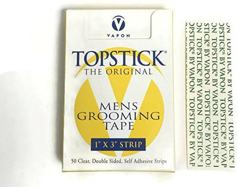 Topstick 1" X 3" Straight Strips, T150, 50 Pieces for Wigs and Hairpieces