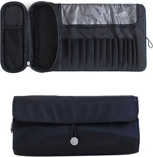 Portable Makeup Brush Storage Bag, Multi-Function Cosmetic Travel Bag, Folding Tool Protection Bag