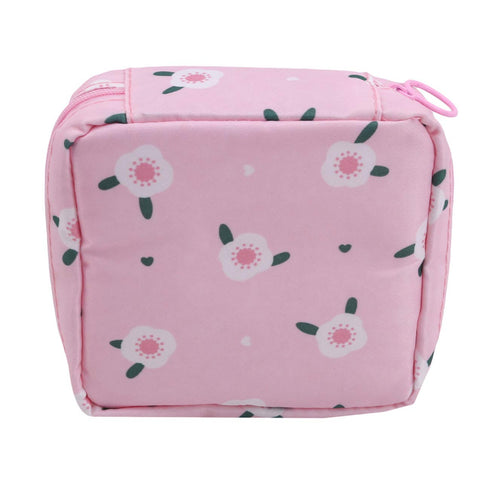 ZALING 1 Cartoon Pattern Printed Sanitary Napkins Bag Multifuction Menstrual Cup Pouch Washable Key Jewelry Storage