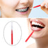Patelai 100 Pieces Interdental Brush Toothpick Cleaners, Dental Hygiene Flosser Tool, Red, Suitable Size
