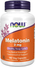 NOW Foods Melatonin 3 mg Supplements, Free Radical Scavenger*, Healthy Sleep Cycle*, 180 Veg Capsules