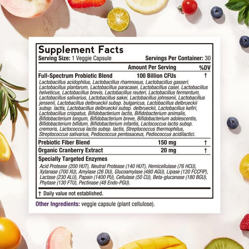 Doctor's Recipes Probiotics for Women, 100 Billion CFU 32 Strains with Prebiotic Fiber, Enzymes & Cranberry for Vaginal